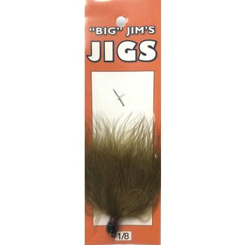 Big Jim's Marabou Jig. 1/8oz 004 Olive Dk Green Head