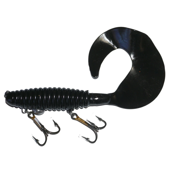 Whale Tail 8" Musky Grub. Black