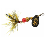 Mepps Black Fury Size 1 1/8oz Yellow Dot