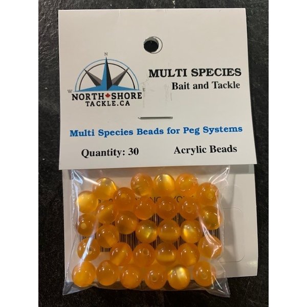 North Shore Tackle Acrylic Beads 8mm Orange Yolk