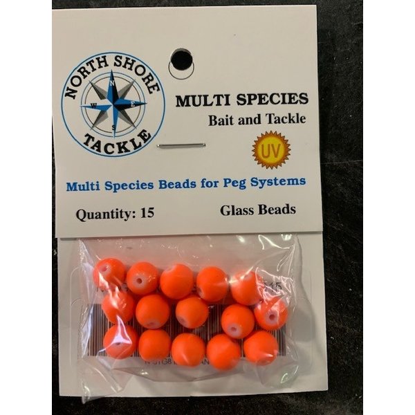 North Shore Tackle Glass Beads 8mm Glass Orange