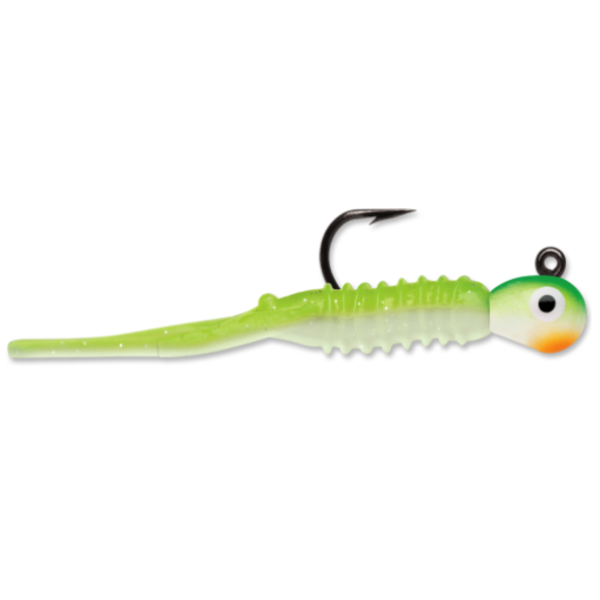 VMC Tungsten Nymph Jig 1/32oz Green Orange Glow 2-pk