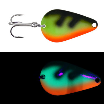 Moonshine Lures Casting Spoon. Glow Perch 3/4oz
