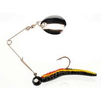 Johnson Beetle Spin 1/4oz Black Yellow Stripe Red Belly