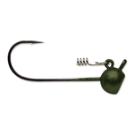 VMC Stand Up Shaky Head 3/16oz Jig. Green Pumpkin 4-pk