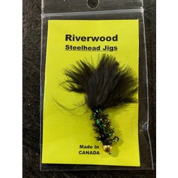 Riverwood Steelhead Jig Black Sparkle Chenille