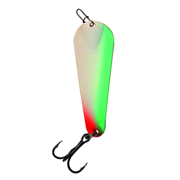 Custom Jigs&Spins Pro Glow Pro Series Slender Spoon. 1/8oz Green Glow Parrott Nickel