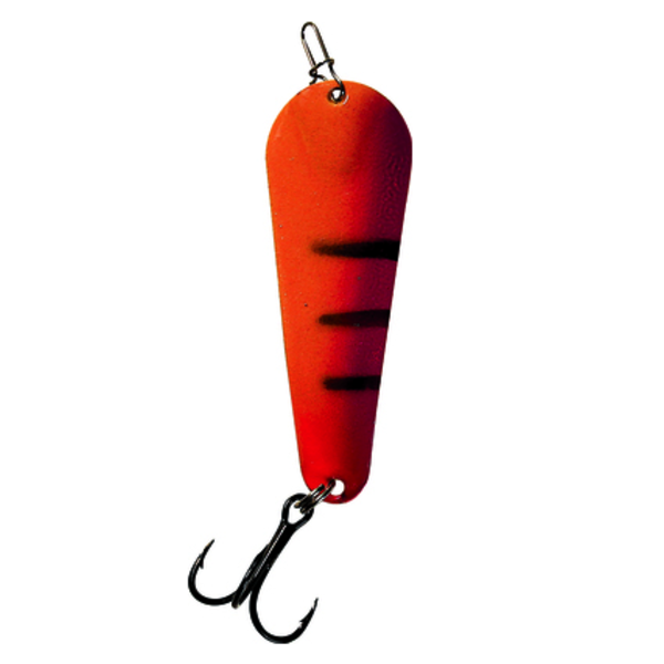 Custom Jigs&Spins Pro Glow Pro Series Slender Spoon. 1/4oz Nickel Red Glow Purple Tiger