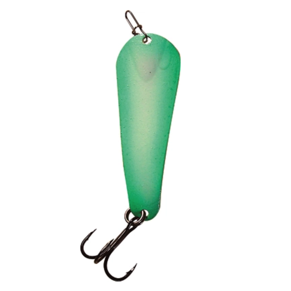 Custom Jigs&Spins Pro Glow Pro Series Slender Spoon. 1/4oz Nickel Green Glow Shadow