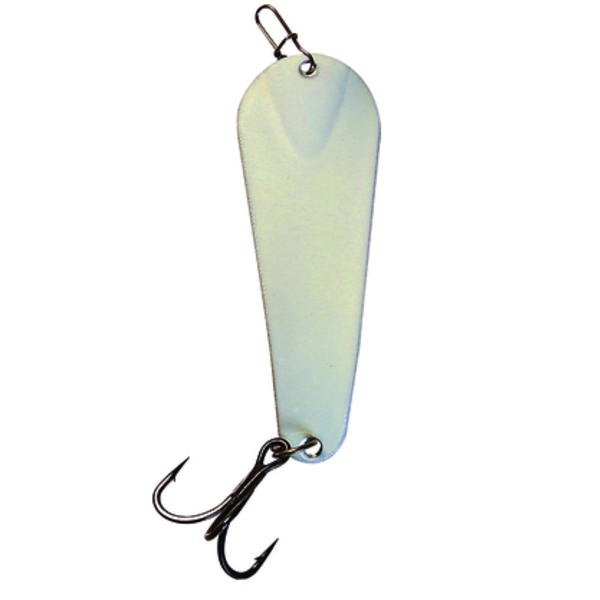 Custom Jigs&Spins Pro Glow Pro Series Slender Spoon. 1/4oz Blue Glow Solid Nickel