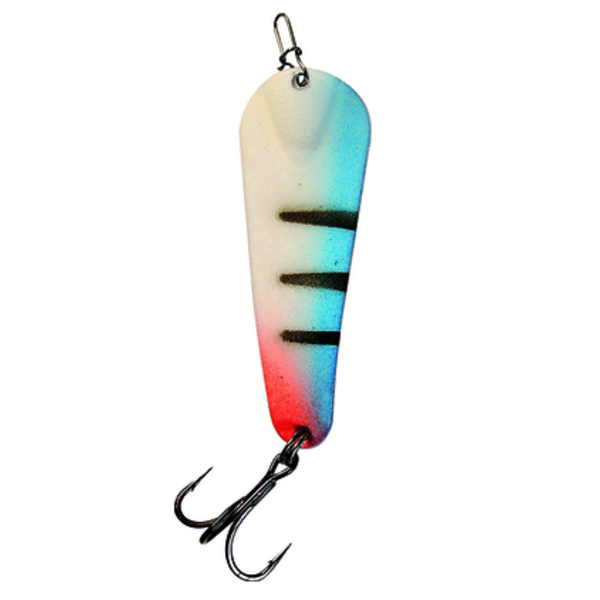 Custom Jigs&Spins Pro Glow Pro Series Slender Spoon. 1/8oz Blue Glow Tiger Nickel