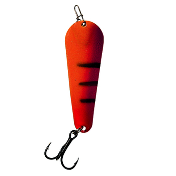 Custom Jigs&Spins Pro Glow Pro Series Slender Spoon. 1/8oz Red Glow Purple tiger Nickel