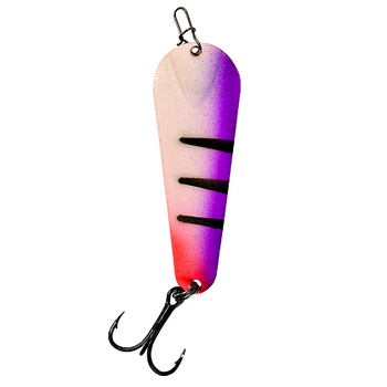 Custom Jigs&Spins Pro Glow Pro Series Slender Spoon. 5/16oz Green Glow Purple Tiger Gold