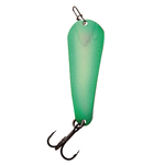 Custom Jigs&Spins Pro Glow Pro Series Slender Spoon. 1/8oz Green Glow Shadow Nickel