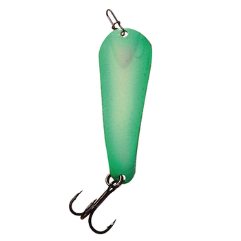Custom Jigs&Spins Pro Glow Pro Series Slender Spoon. 1/8oz Green Glow Shadow Nickel