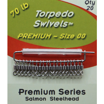 Torpedo Premium Swivels. Size 00 70lb 20-pk