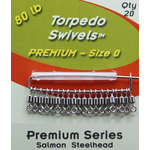 Torpedo Premium Swivels. Size 0 80lb 20-pk