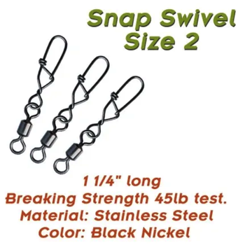 Torpedo Snap Swivel Size 2. 10-pk