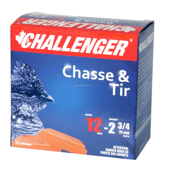 Challenger Ammo Lead  Shotshell 12 GA, 2-3/4 in, No. 2, 1-1/8 oz, 1275 fps, 25 Rnd per Box