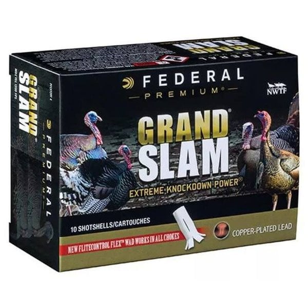 Federal Grand Slam 12 Gauge Ammunition 10 Rounds 3-1/2" Length #5 Copper Plated Lead 2 Ounce FlightControl Flex Wad 1200fps