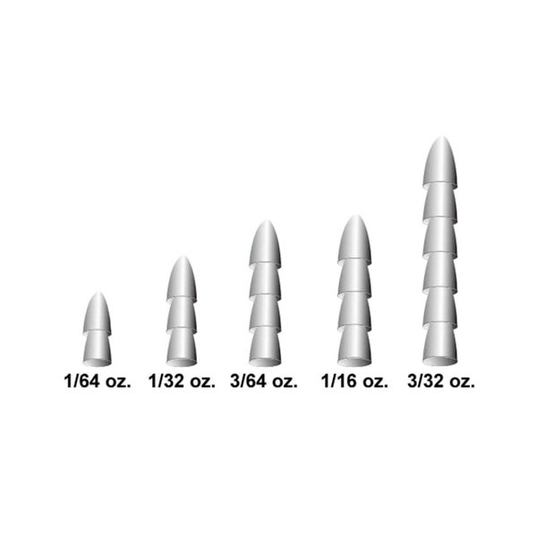 X Zone Tungsten Pagoda Nail Sinker, Plain 1/32oz 9-pk