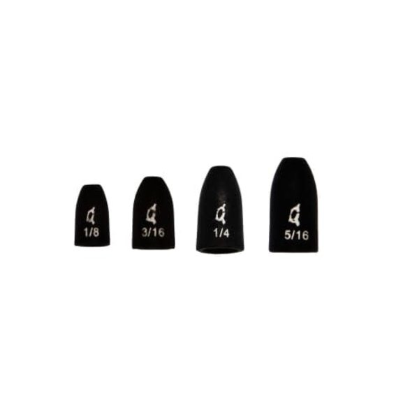 X Zone Tungsten Worm Weight Black  1/8oz 4-pk