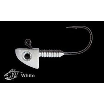Lunker City 1/4oz 2/0 Fin-S-Pro Painted Jig Head. White 3-pk