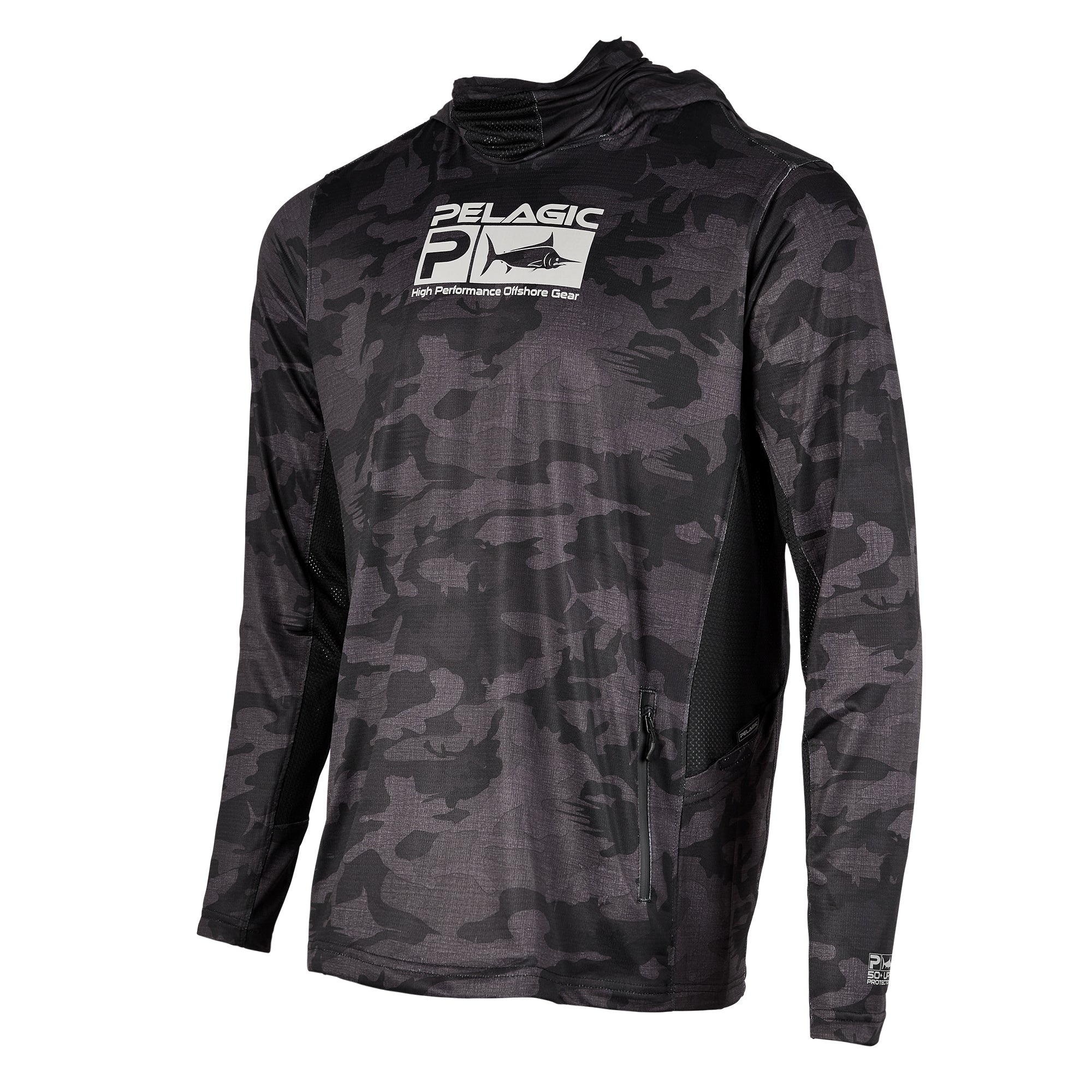 PELAGIC EXO-TECH HOODED FISHING SHIRT FISH CAMO