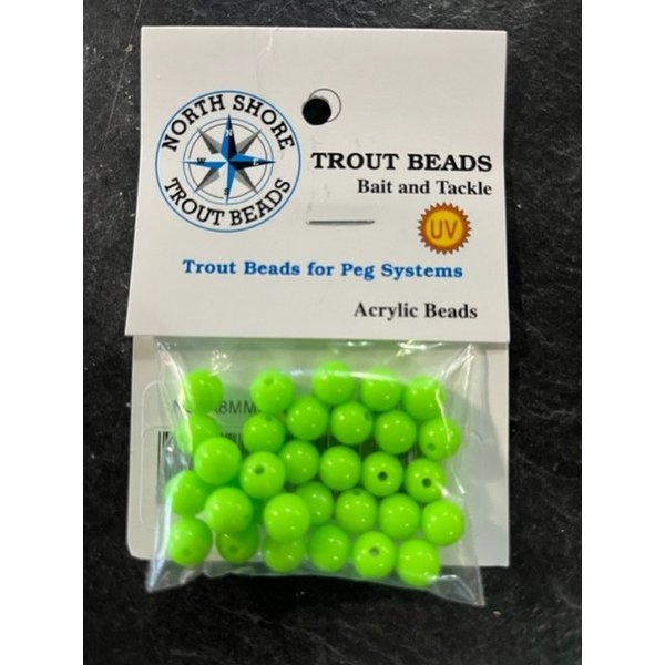 North Shore Tackle Acrylic Beads 8mm Green Apple
