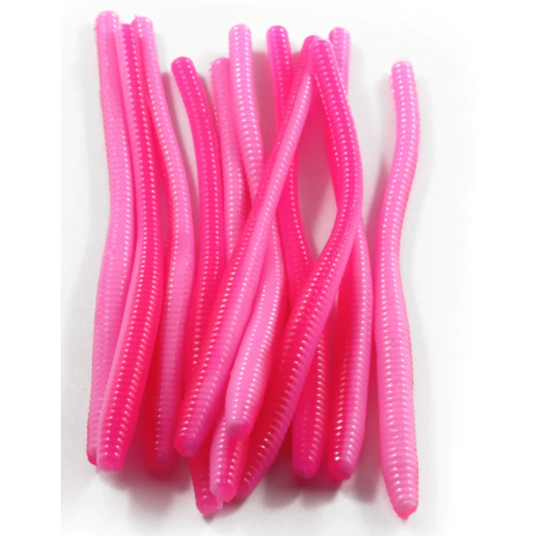 Trout Worm 3 Bubble Gum/Hot Pink 20-pk