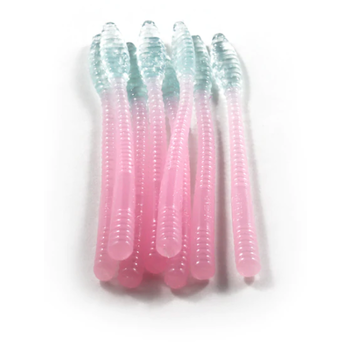 Cleardrift Tackle Steelhead Worm 3.5" Light Bubblegum Light Blue Tail 8-pk