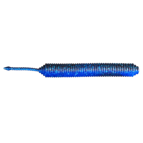 Spro Pin Tail Stick Worm 3.5" Black Blue 5-pk