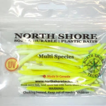 North Shore Tackle Trout Worm's 2" Chartreuse White
