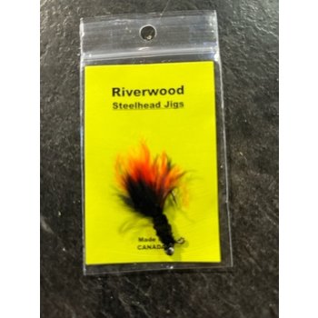 Riverwood Steelhead Jig Black Orange Marabou