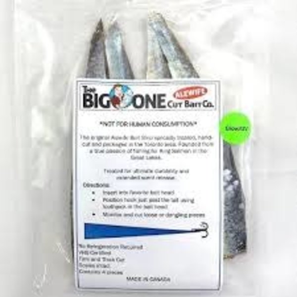 Big One Bait Company Company Frozen Alewife Strips Glow. 4pk