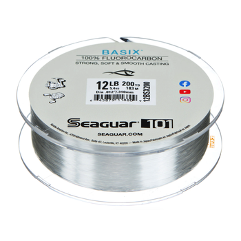 Seaguar AbrazX 100% Fluorocarbon Fishing Line 10lbs, 200yds Break  Strength/Length - 10AX200