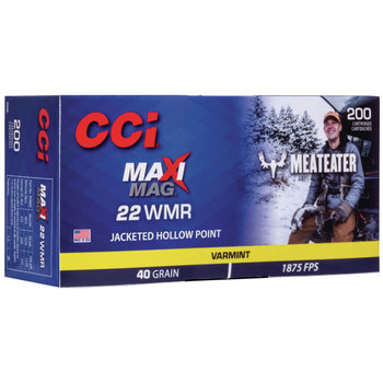 CCI Meat Eater Maxi-Mag Rimfire Ammunition 958ME, 22 Magnum (WMR), Jacketed Hollow Point (JHP), 40 GR, 1875 fps, 200 Rd/bx