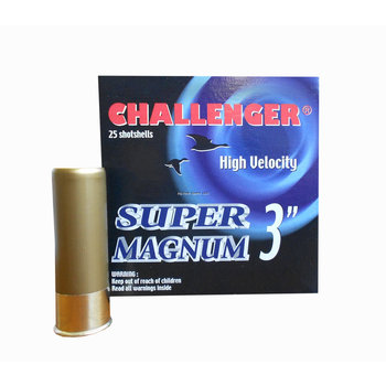 Challenger 12 GA, 3 in, No. 2, 1-1/8 oz Super Magnum Steel 1550 fps, 25 Rnd per Box
