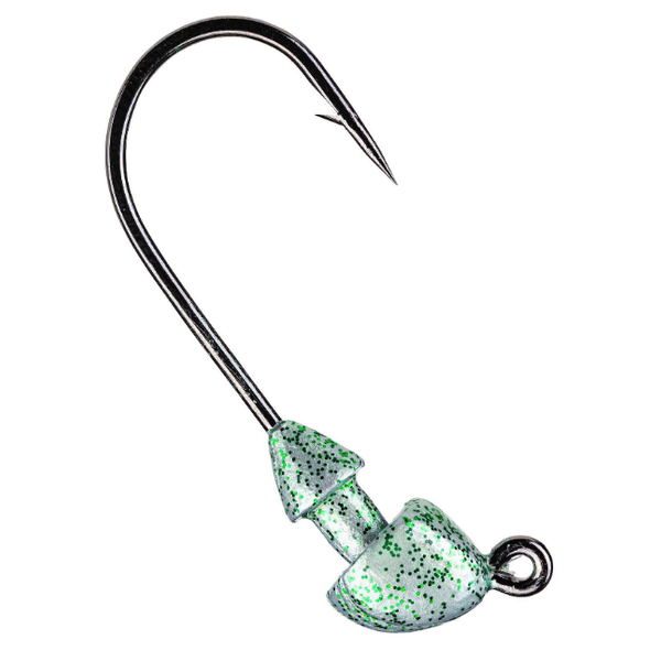 Strike King Squadron Swimbait Head 1/8oz Green Glimmer Green Flake 3-pk