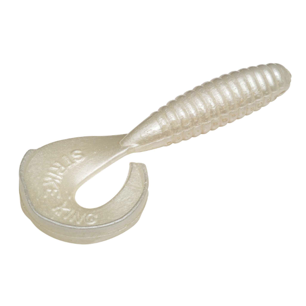 Strike King Rage Tail 4" Grub. Pearl 8-pk
