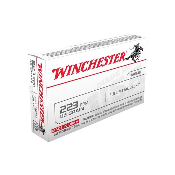 Winchester USA Ammo, 223 Rem 55gr Full Metal Jacket 20rds