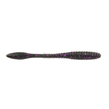 PowerBait MaxScent Flat Worm 4.25" Smoke Black Purple 8-pk