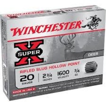 Winchester Super-X Ammo, 20ga 2-3/4" Slug 5rds
