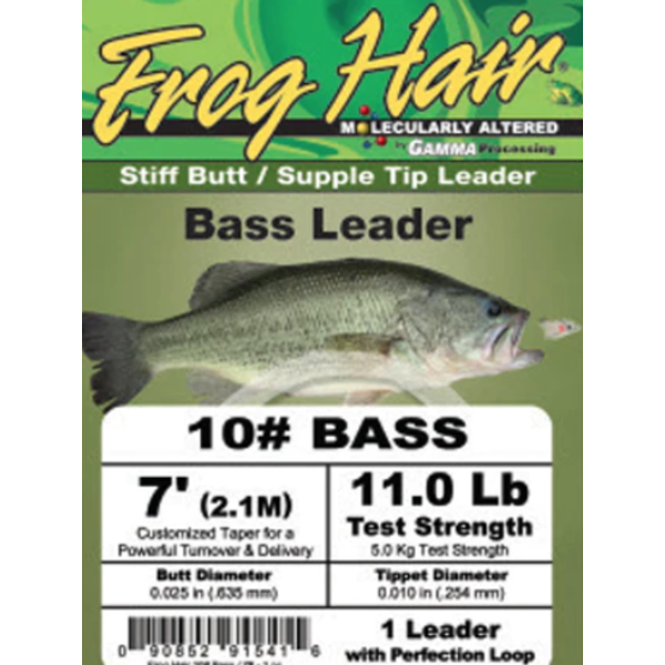 Gamma Frog Hair Bass Tapered Leader 1X 7' 17.6 lb