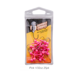 Lelands Double Cross Jig Heads 1/32oz Pink  25-pk