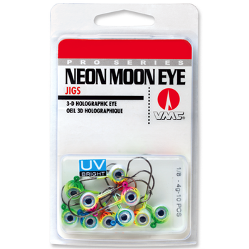 VMC Neon Moon Eye Jig UV Assortment. 1/32oz 10-pk