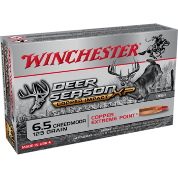 Winchester Ammo X65DSLF Deer Season XP Copper Impact 6.5 Creedmoor 125 gr Copper Extreme Point 20 Bx