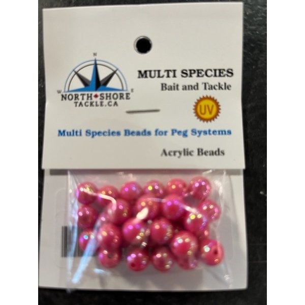 North Shore Tackle Acrylic Beads 8mm Bubblegum Pearl