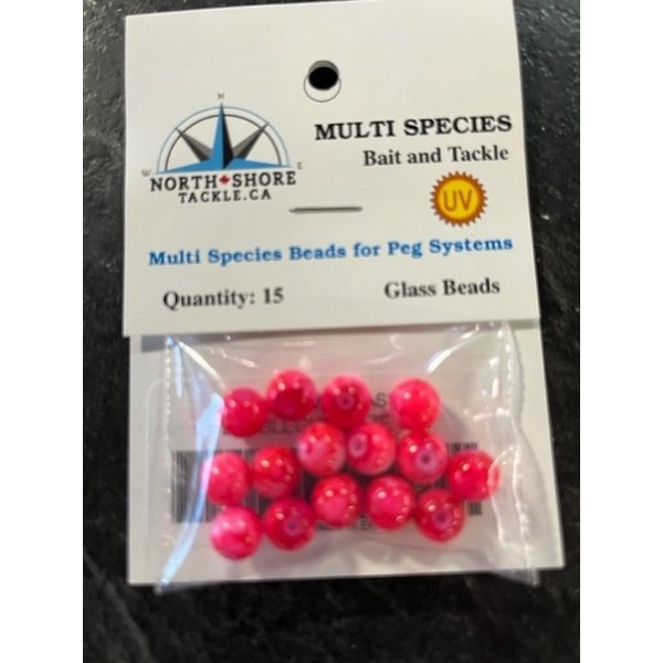 North Shore Tackle Glass Beads 8mm Glass Bubblegum Haze