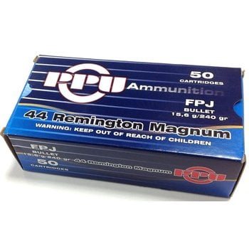 PPU 44 Rem Mag 240gr FP Jacketed Ammunition Box of 50